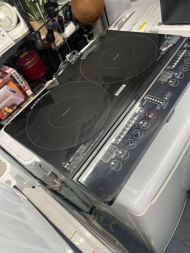 配送可能　保証付き 山善IHクッキングヒーター 2口 IHコンロ 1400W YEM-W1456(B)