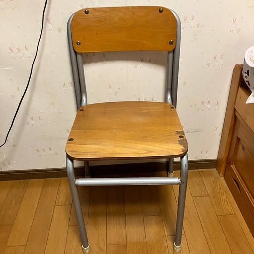 🪑レトロ学校椅子｜アンティーク風｜木製チェア｜古道具 (お片付け