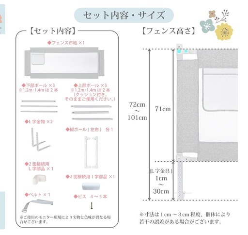 【売却済】赤ちゃんベッドガード4面セット