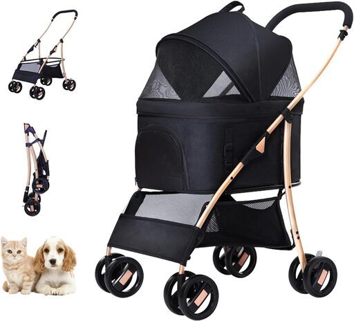 Comhome ペットカート 小型犬・中型犬用カート ペットバギー 分離型 キャリー分離可能 老犬補助介護 前輪360°回転可能 折り