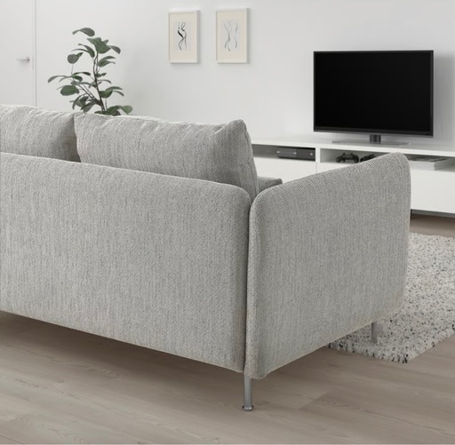 決まりましたIKEA ソーデルハムン コンパクト3人掛けソファ オープンエンド付き【引き取り限定】