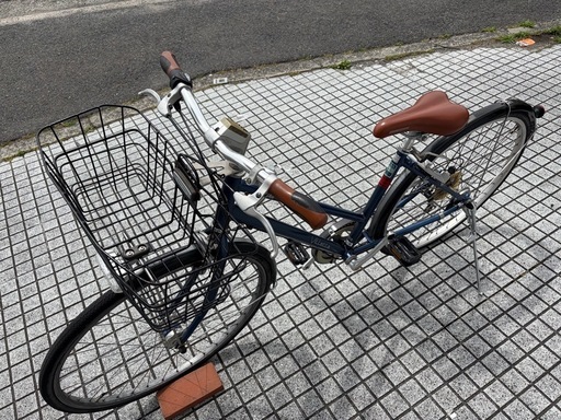 【27インチ自転車】ブリヂストン製　Villetta LEDオートライト　外装6段変速、前カゴ付き　若林自転車　膳所店　SALE中❗️