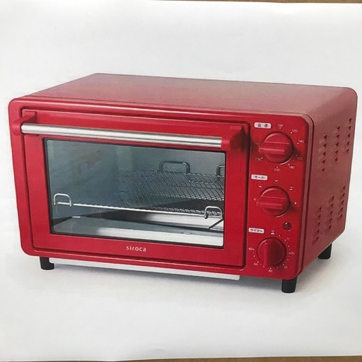 フォロワー限定割引有★【ジャングルジャングル岸和田店】siroca ノンフライオーブン ST-4N231 レッド　南大阪 岸和田市 貝