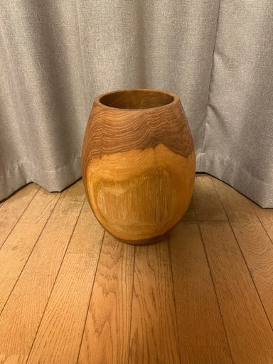 一点物 無垢材削り出し 木製鉢 天然木オブジェ（彫刻 木目美）