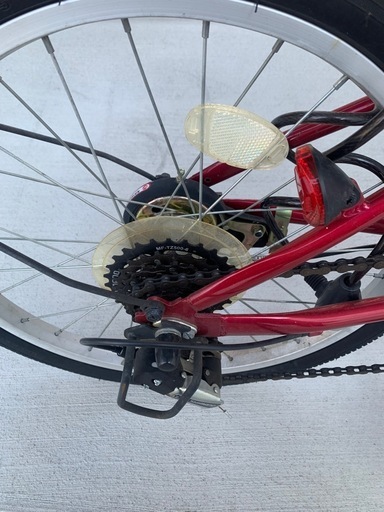 20インチ　折りたたみ自転車本体　レッド　赤　アイジュサイクル　スリーストーン