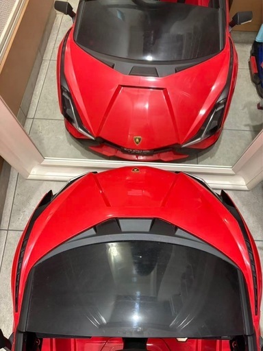 【美品/プロポ付】電動乗用玩具 ランボルギーニ シアン（赤）子供用 電動乗用ラジコンカー