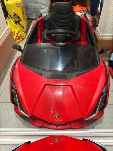 【美品/プロポ付】電動乗用玩具 ランボルギーニ シアン（赤）子供用 電動乗用ラジコンカー