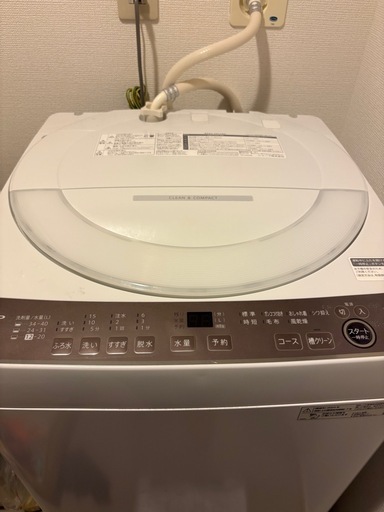 引取限定 2024年製 SHARP 全自動洗濯機 7kg ES-GE7H-T 引き取り限定】SHARP 全自動洗濯機 7kg ES-GE7H 動作確認済み (なな
