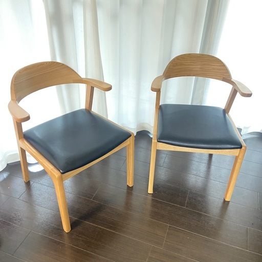美品・定価2.5万】タンスのゲン 引っ掛けダイニングチェア 2脚セット