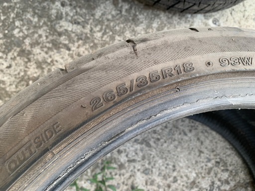 ポテンザRE-11A 265/35R18 2本　① ポテンザRE-11A 265/35R18 2本① (Razy) 当別のタイヤ、ホイールの中古 