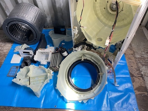 ??⑤⑤2022年　完全分解洗浄SHARP　シャープ　ES-S7F-WR→右開き?? ドラム式洗濯機乾燥　コンパクト　マンション　サイ