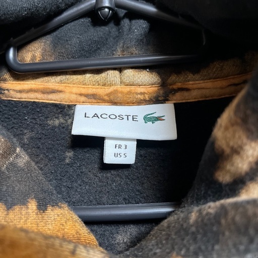 ?18･LACOSTE･派手グランジフーディー?