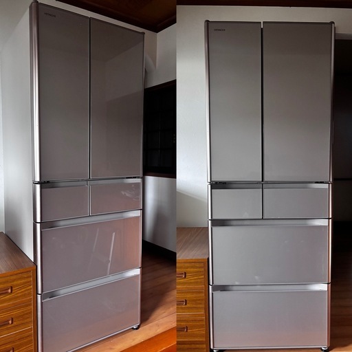 2019年製】日立 大容量555L 6ドア冷蔵庫 R-XG56J 【動作確認済】 (YU