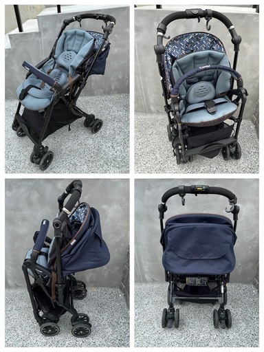 コンビ　combi ベビーカー　A型　A型ベビーカー ネイビー　ヘリンボーン　スゴカル　a4 エッグショック　HT  ホワイトレーベル