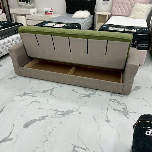収納＆ベッドにもなる✨ソファベッドGreen中古