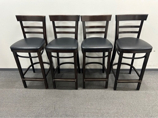 業務用 木製カウンターチェア 6脚セット ダークブラウン ハイチェア 椅子 業務用 木製カウンターチェア 4脚セット ダークブラウン ハイチェア