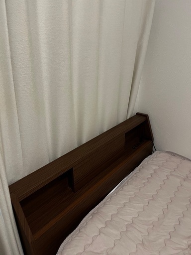 【美品】ニトリ シングル収納付きチェストベッド 宮付き 2口コンセント ダークブラウン