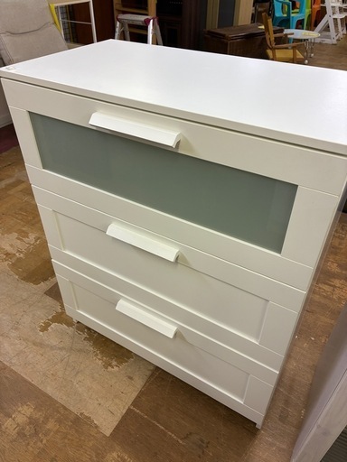【ジャングル深井店】3段チェスト 白 ホワイト 収納家具 家具 堺市 深井【FU1297】