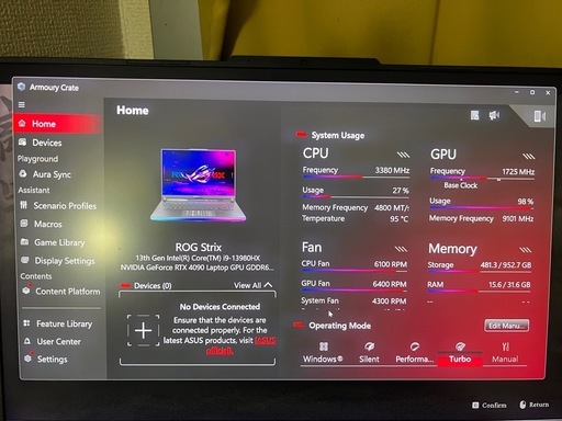 ASUS ROG STRIX SCAR
 16 G634JY RTX4090 ジャンク 
