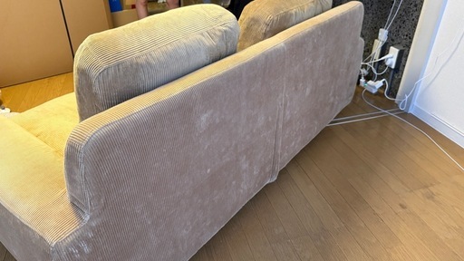 unico GREIG 3シーター キャメル　コーデュロイソファ