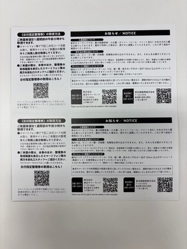 東京サマーランド 1Dayパス 2枚セット