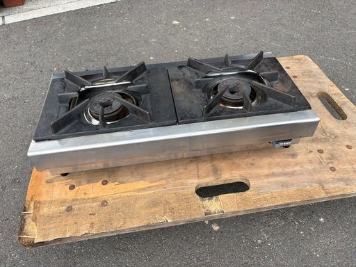 中古】M▽リンナイ 業務用 ガステーブル ガスレンジ テーブルレンジ 2 ☆中古品 リンナイ２口ガスコンロ RSB-206A LPガス 2018年 542ｘ275ｘ151ｍｍ 卓上コンロ 動作問題なし 厨房☆
