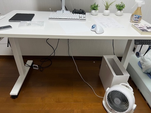 天板付きMaidesite 電動 昇降式デスク 白