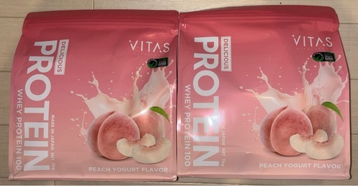 VITAS ホエイプロテイン ピーチヨーグルト風味 1kg×2