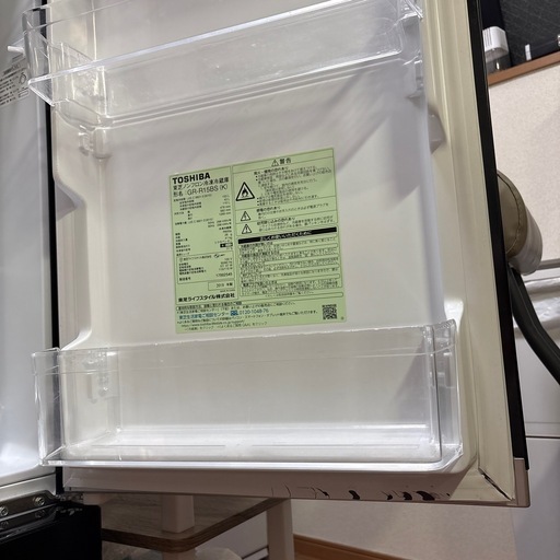 TOSHIBA 2ドア冷蔵庫 153L GR-R15BS 2019年製 (ミキ) 中島のキッチン