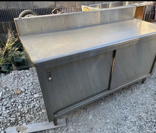 業務用　ステンレス製　キャビネット？作業台？調理台？