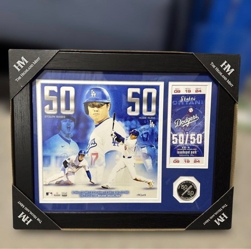 大谷翔平 50/50記念 限定額装 158/2024 Highland Mint (RRUU) 喜多見の 