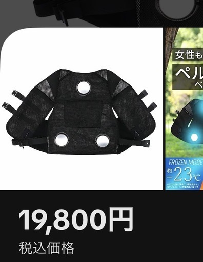 【新品・未使用】冷暖ペルチェベスト バッテリー付き 冷却・加熱 2WAY フリーサイズ 男女兼用