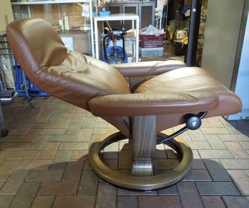 EKORNES ストレスレスチェア ブラウン オットマン付き 本革 レザー エコーネス 北欧 パーソナルチェア 家具 札幌市 新道東店