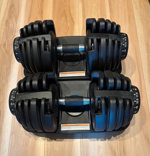 【ほぼ新品】可変式ダンベル 2個セット（24kg）｜3秒で重量変更！自宅トレーニングに最適