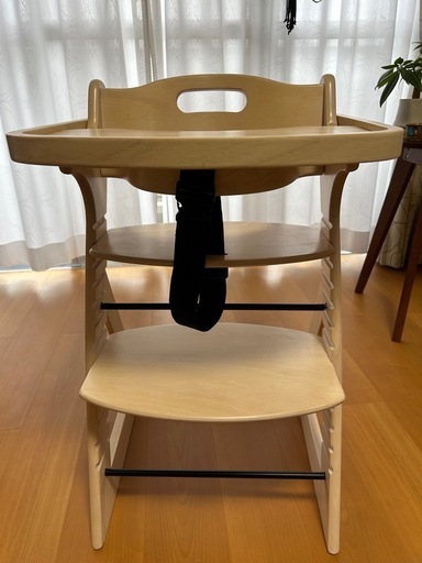 カトージ 木製ベビーチェア テーブル付き ハイチェア ベルト付き 高さ 