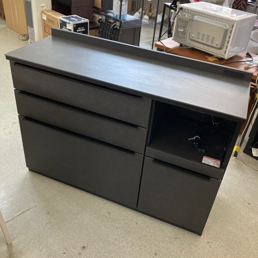 川2606-1648 TAC OREGON CERAMIC KITCHEN COUNTER ブラック 大理石風 キズ汚れ有り
