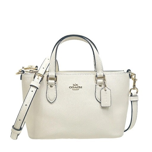 【美品・2WAY】COACH（コーチ）ミニ キャリーオール ショルダーバッグ ホワイト