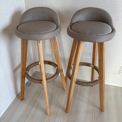 カウンターチェア二脚セット