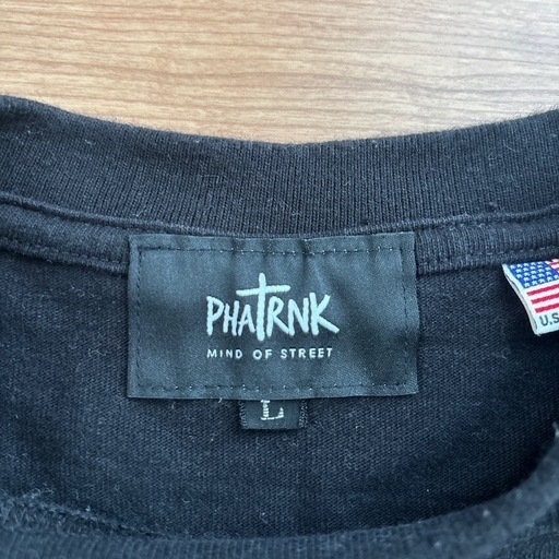 Phatrnk ロゴ刺繍 USコットン仕様Tシャツ 黒 L