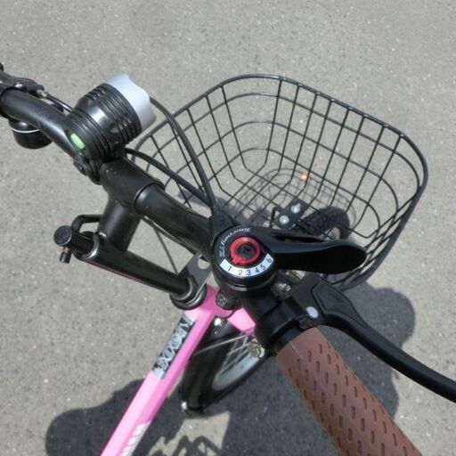 折りたたみ自転車 20インチ 6段変速 TOMONAU ピンク ベル付き ライト付き かご付き 折り畳み自転車 自転車 折り畳み 折り