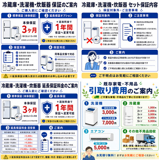 保証付き　地域限定　配送設置込み　ツインバード生活家電3点セット　冷蔵庫＆洗濯機＆炊飯器
