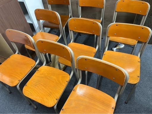 オカムラ 学校椅子 2号 学習椅子 スタッキングチェア 9脚セット