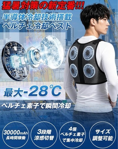 ペルチェベスト 冷却プレート搭載冷却ベスト クールベスト 作業服と併用可能