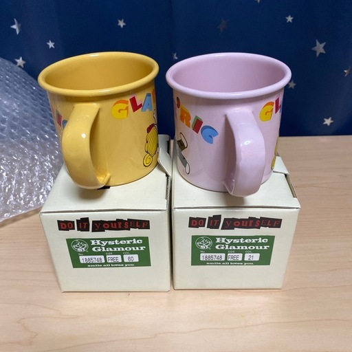ヒステリックミニ　　　コップ　　　2個セット　　　ピンク　　　イエロ