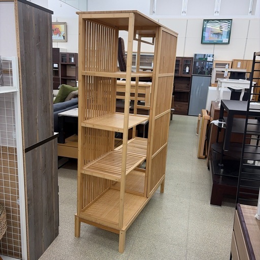 リユースのサカイ東金店 収納棚 オープンワードローブ TJ20145 シャルドネ / CHARDONNAY カントリースタイル オープンラック ワード 
