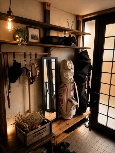 棚　　シェルフ　見せる収納　　壁を傷つけない　