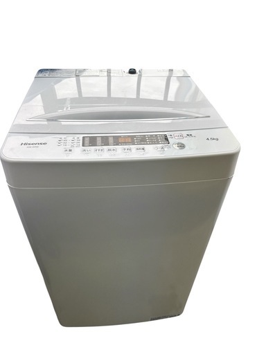 【引取りのみ】2024年 ハイセンス　4.5kg  洗濯機 HW-K45E