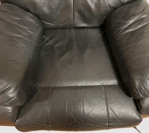 【美品】ニトリ 電動リクライニングソファ 1人掛け 本革 ブラック 動作品 高級感抜群 