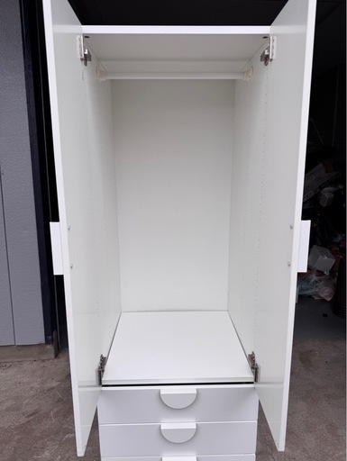 IKEA ワードローブ ホワイト ハンガーラック付き クローゼット 幅60.5cm