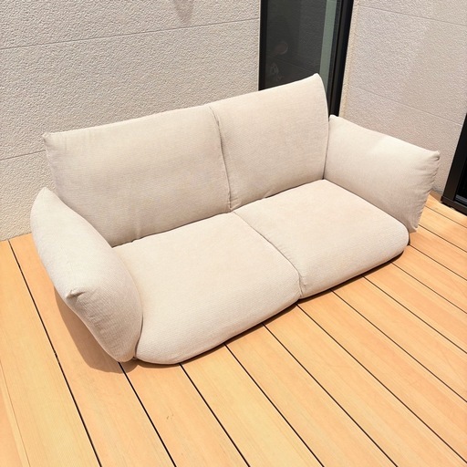 美品】無印リクライニングフロアソファ2シーターベージュ (ラルフマン